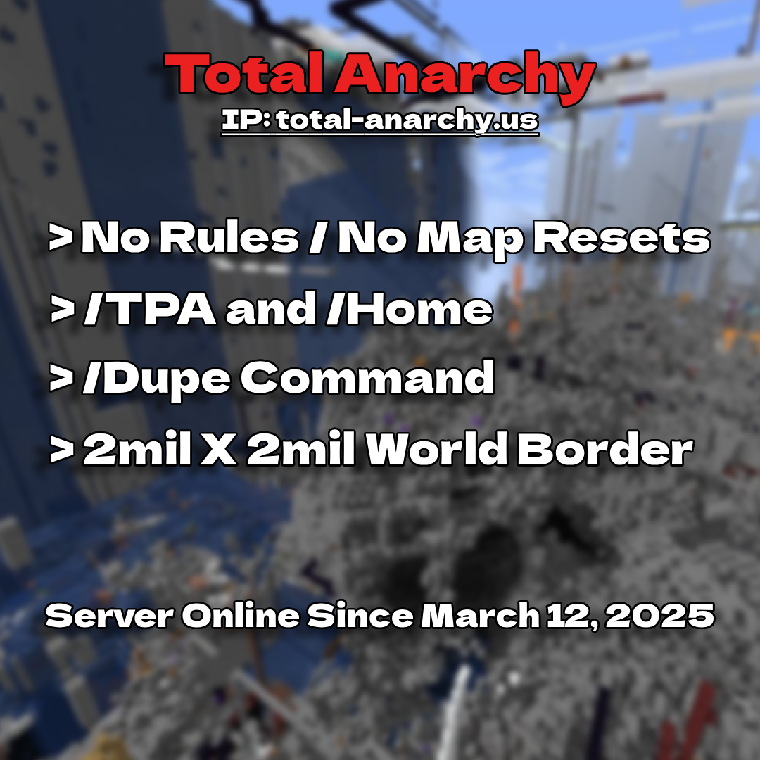 Total anarchy - Server de Minecraft (TopG Gallery Image 1)