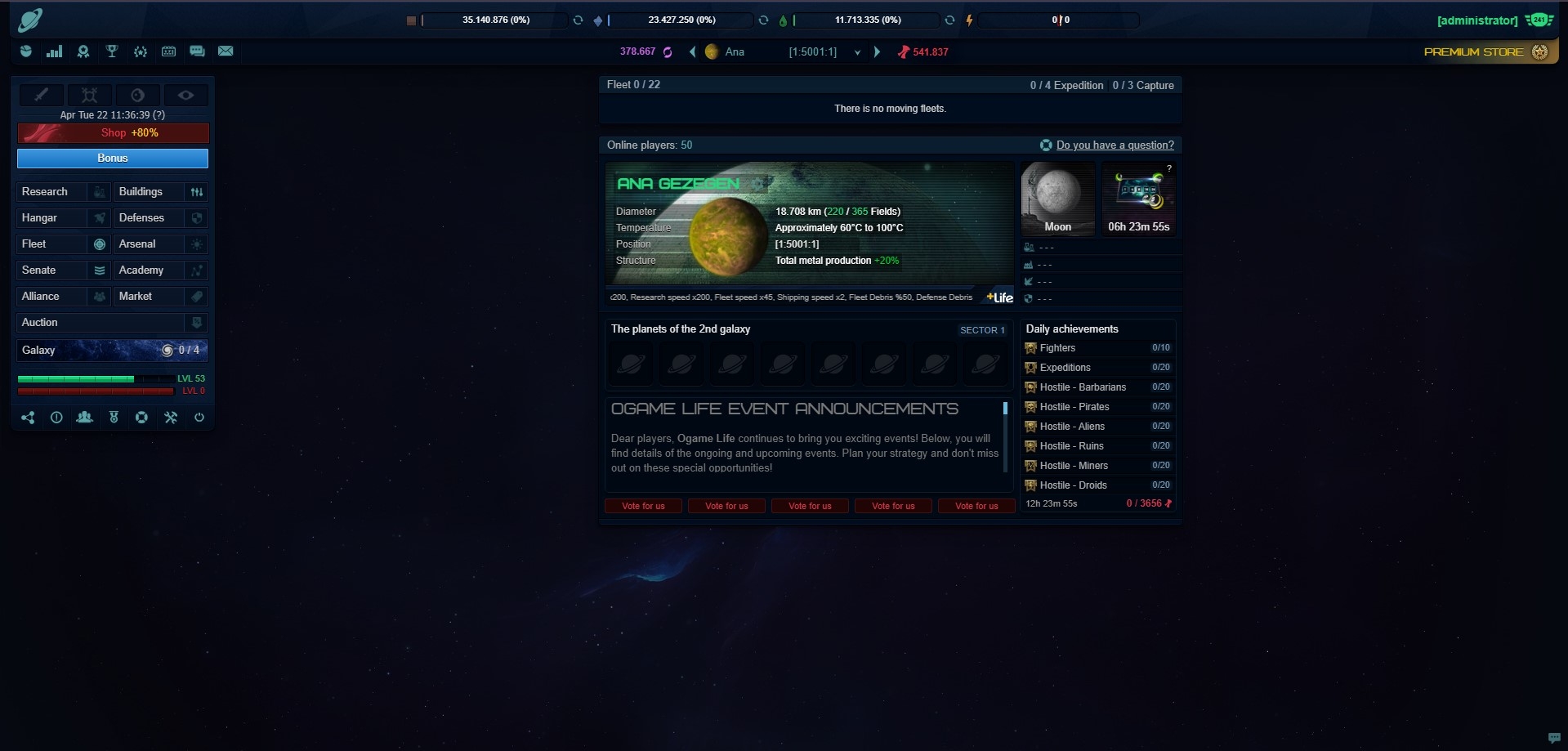 Ogame life 1000x - OGame private server (1) Ogame life 1000x - OGame private server (1)