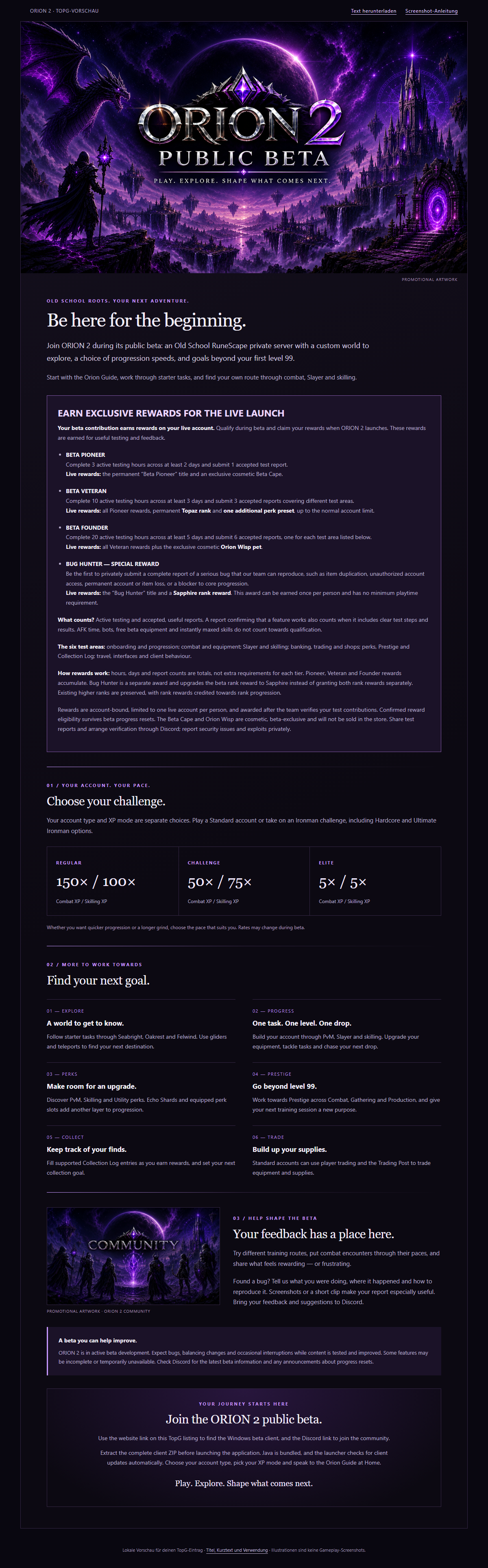 Orion2 beta RSPS - Runescape privater Server (DE) (TopG Gallery Image 1)